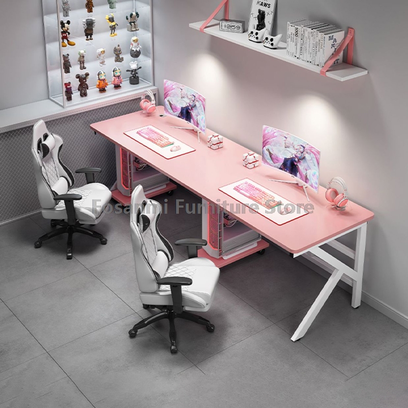 Home Office With Two Desks - Duży biurko komputerowe dla graczy na