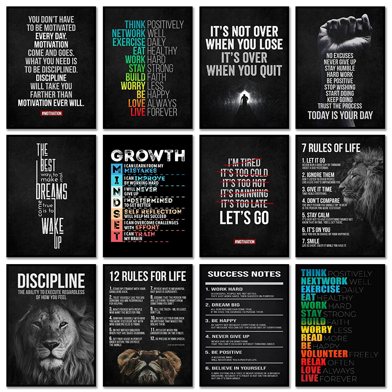 Home Office Quotes - 1 szt. bezramowy plakat z motywacyjnymi
