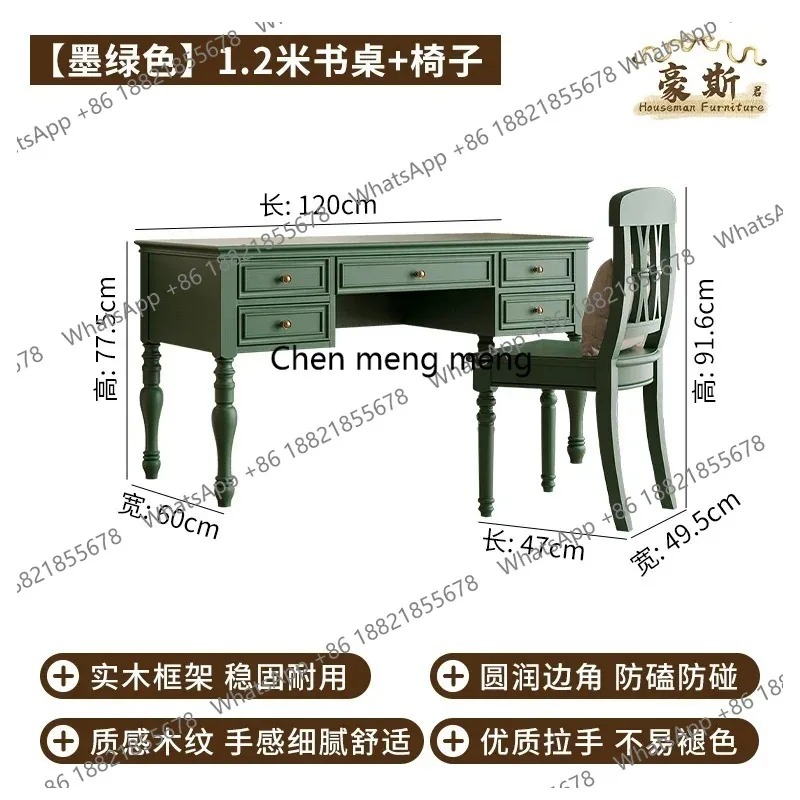 Home Office With Two Desks - E136 Biurko w stylu vintage 2w1,