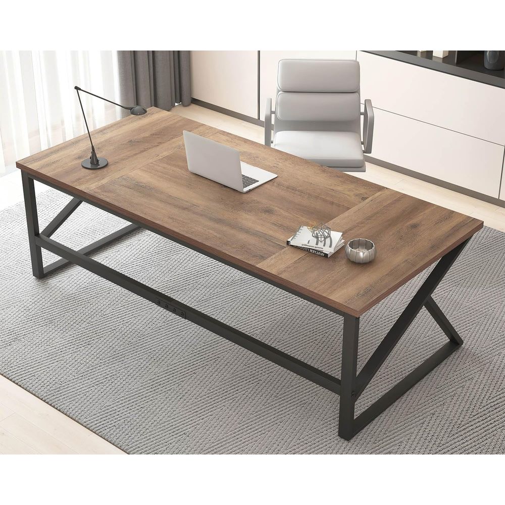 Home Office With Two Desks - 70 Bardzo Długa Podwójna Biurka do