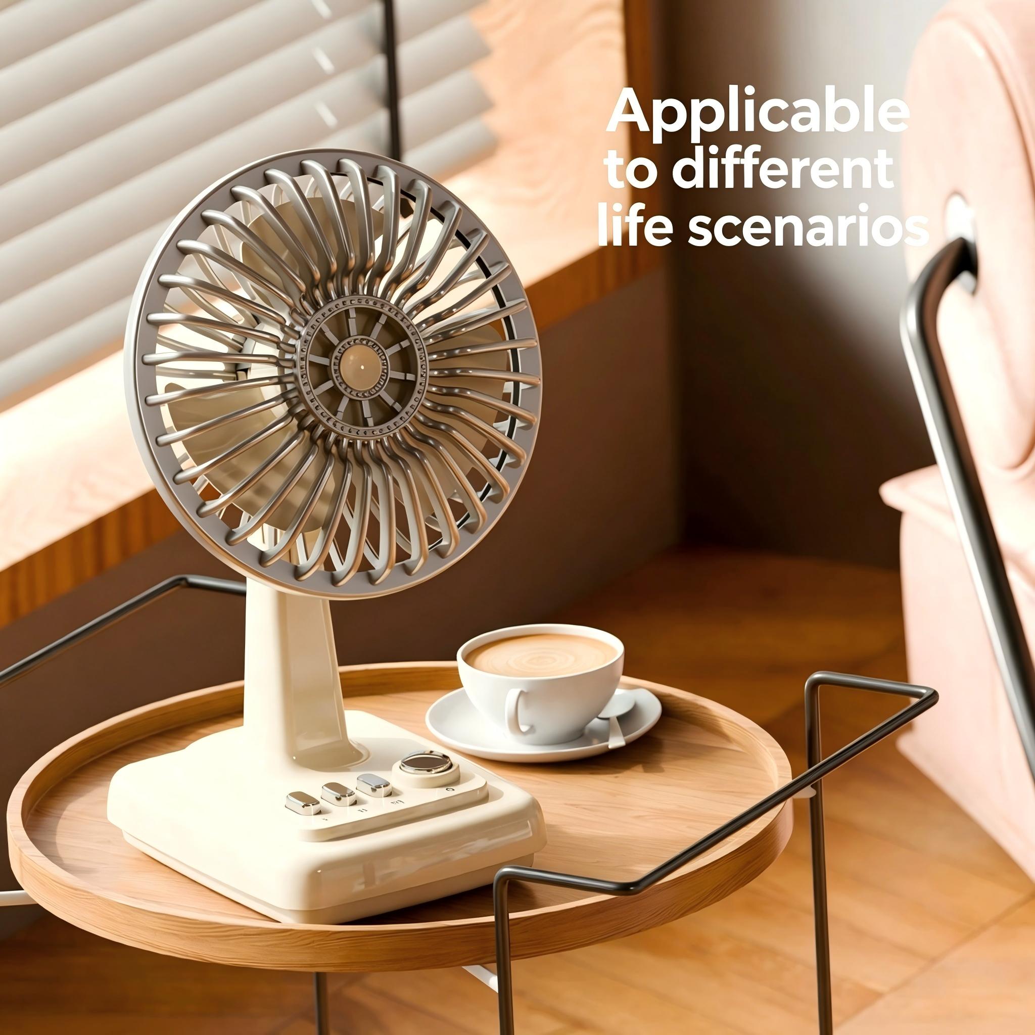 Home Office Jobs - Retro wentylator biurkowy ze stopu metalu,