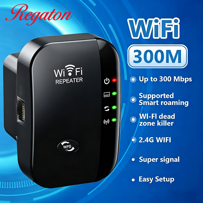 Home Office Jobs - Bezprzewodowy wzmacniacz sygnału WiFi 300M 2.4GHz,
