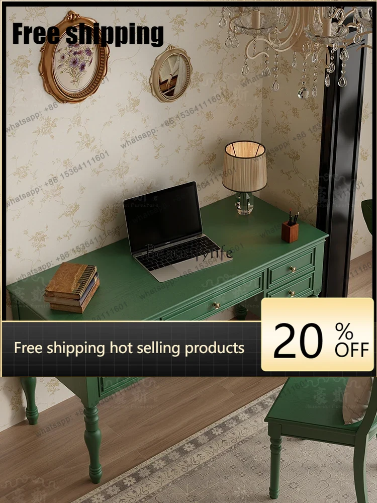 Home Office With Two Desks - Biurko w stylu vintage X4, dwufunkcyjne,