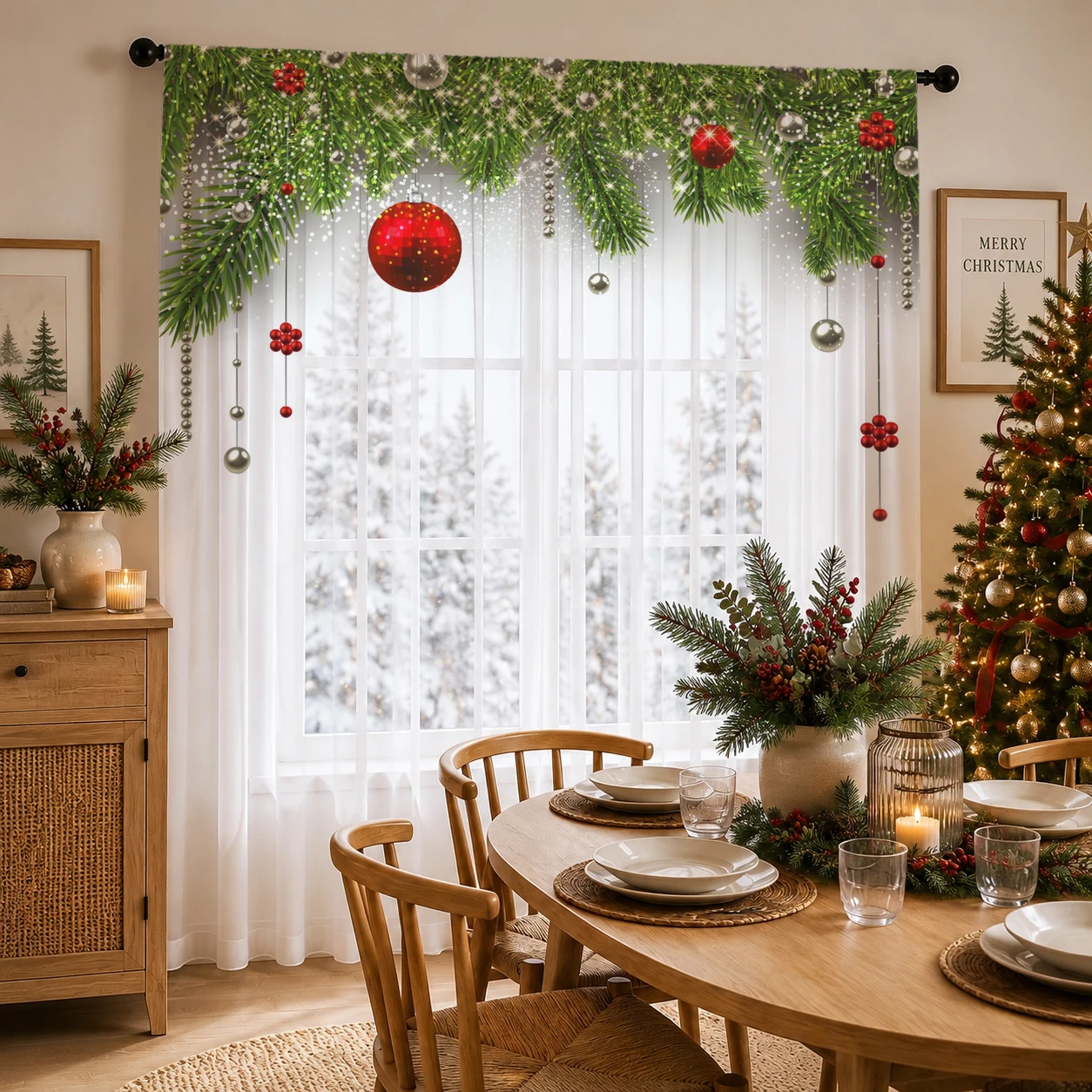 Świąteczna gradientowa zasłona – Home Office With Plants recenzja i cena