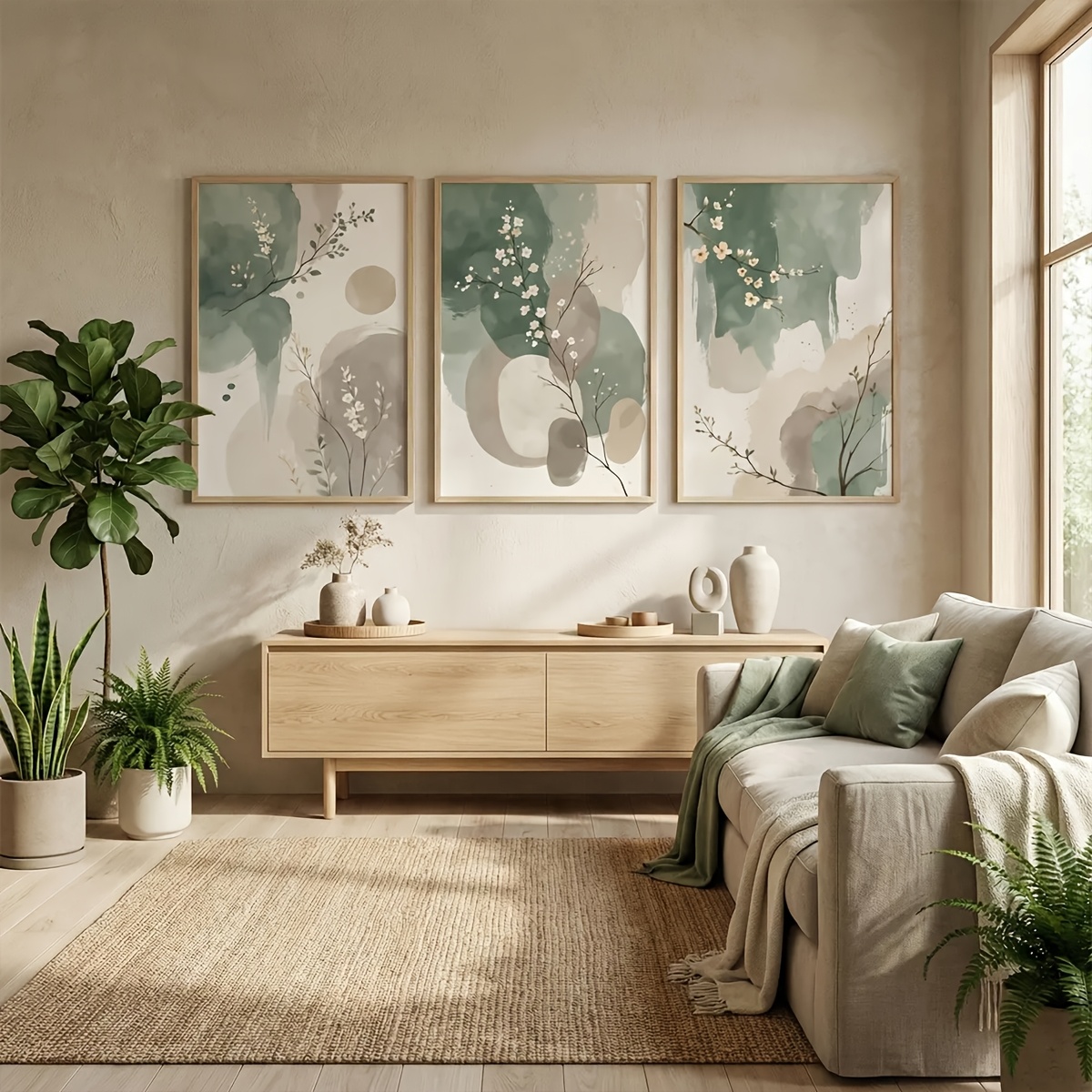 3 szt. Obraz na płótnie w styl – Home Office With Plants recenzja i cena