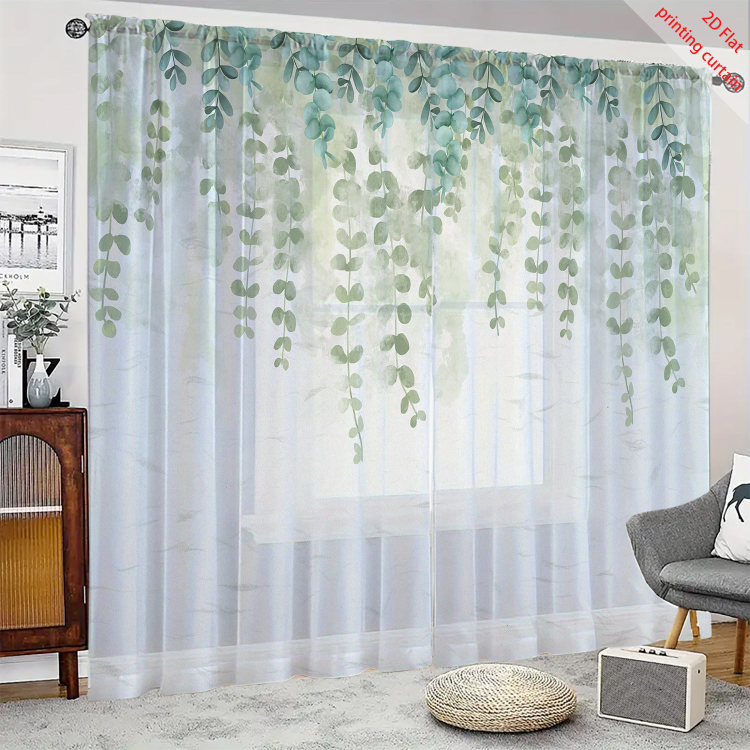 Przezroczysta zasłona z gazy z – Home Office With Plants recenzja i cena