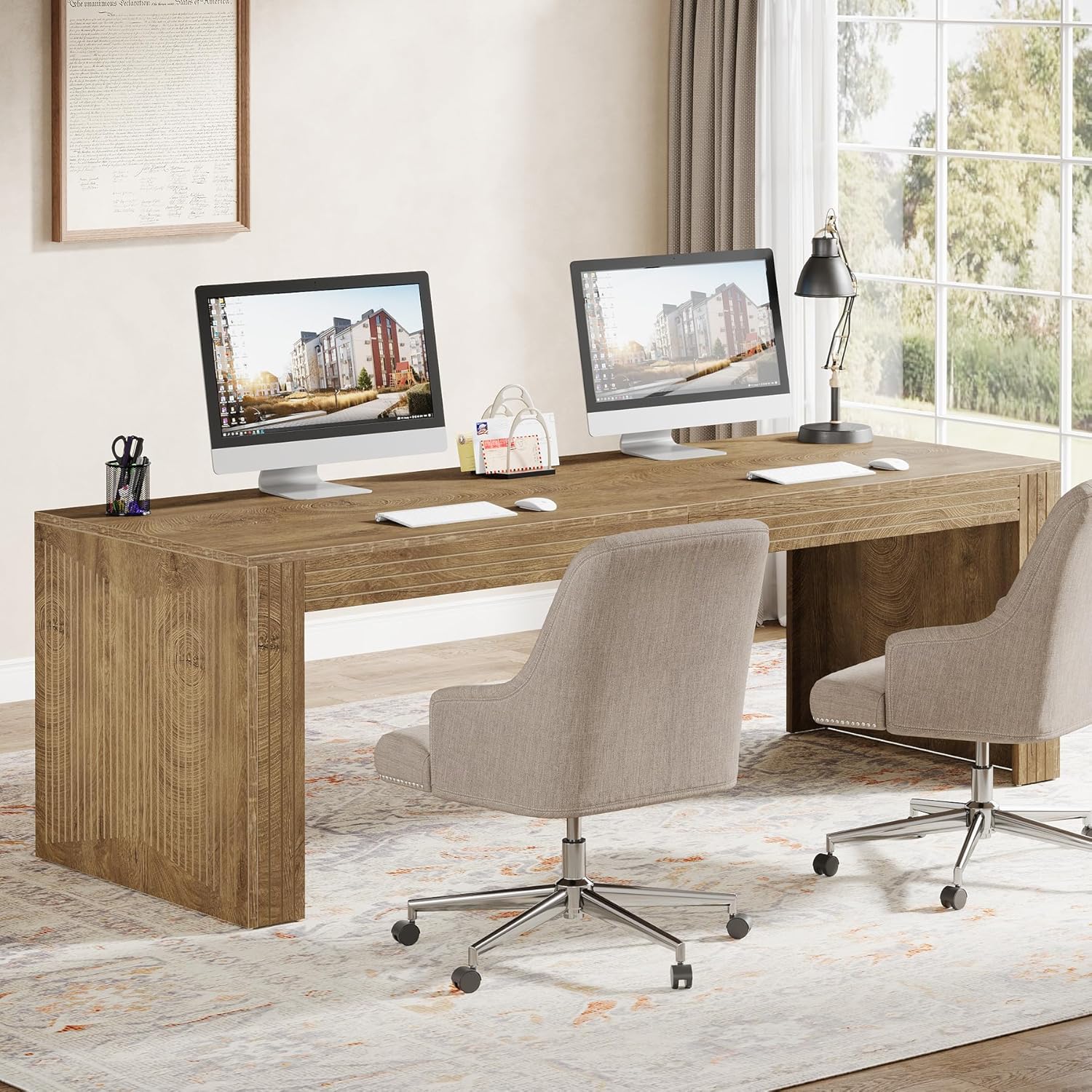 # 79-calowe, bardzo długie biu – Home Office With Two Desks recenzja i cena
