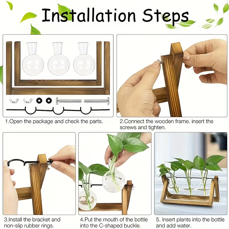 Drewniany stojak, zestaw do hy – Home Office With Plants recenzja i cena