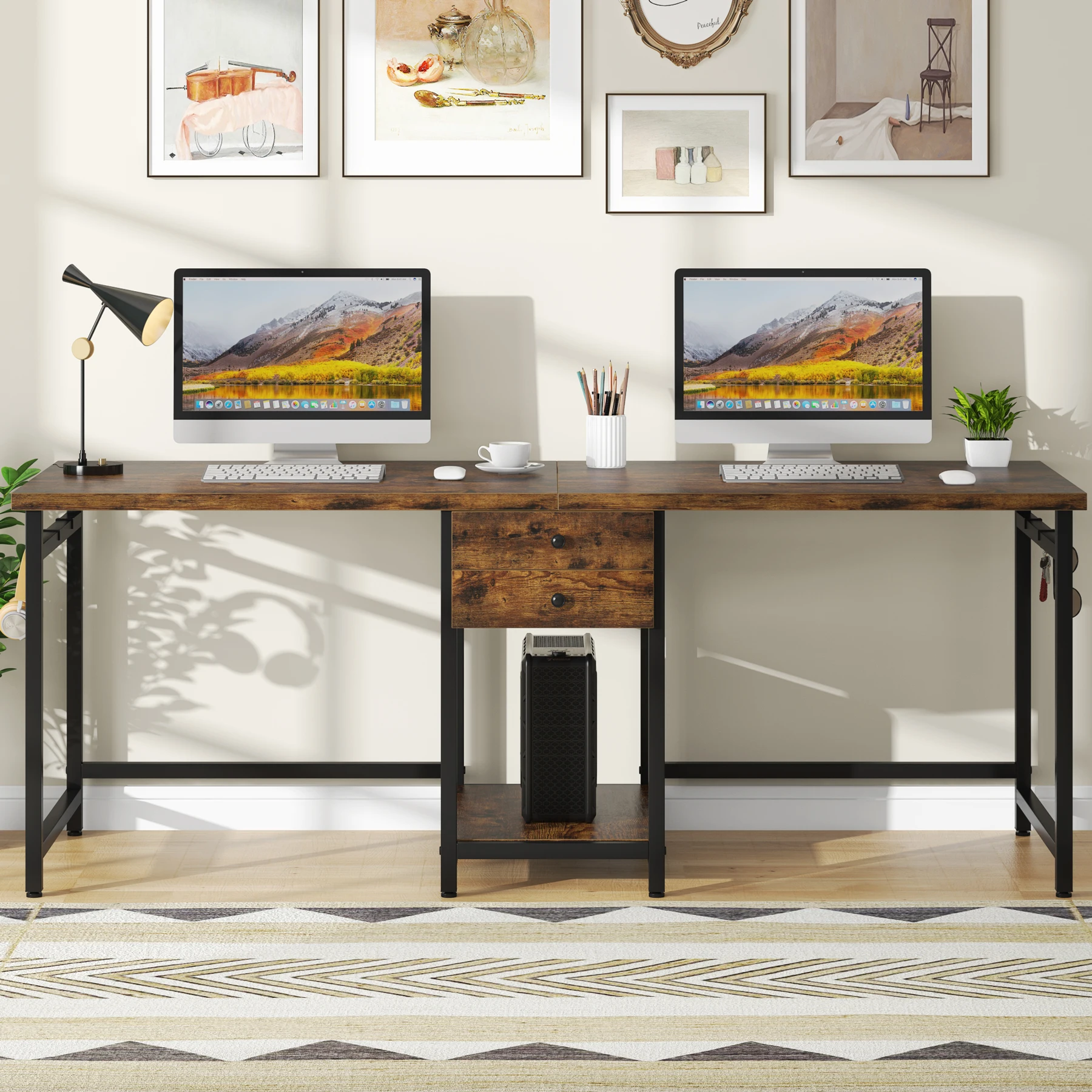 Tribesigns 78,74'' Biurko dla  – Home Office With Two Desks recenzja i cena