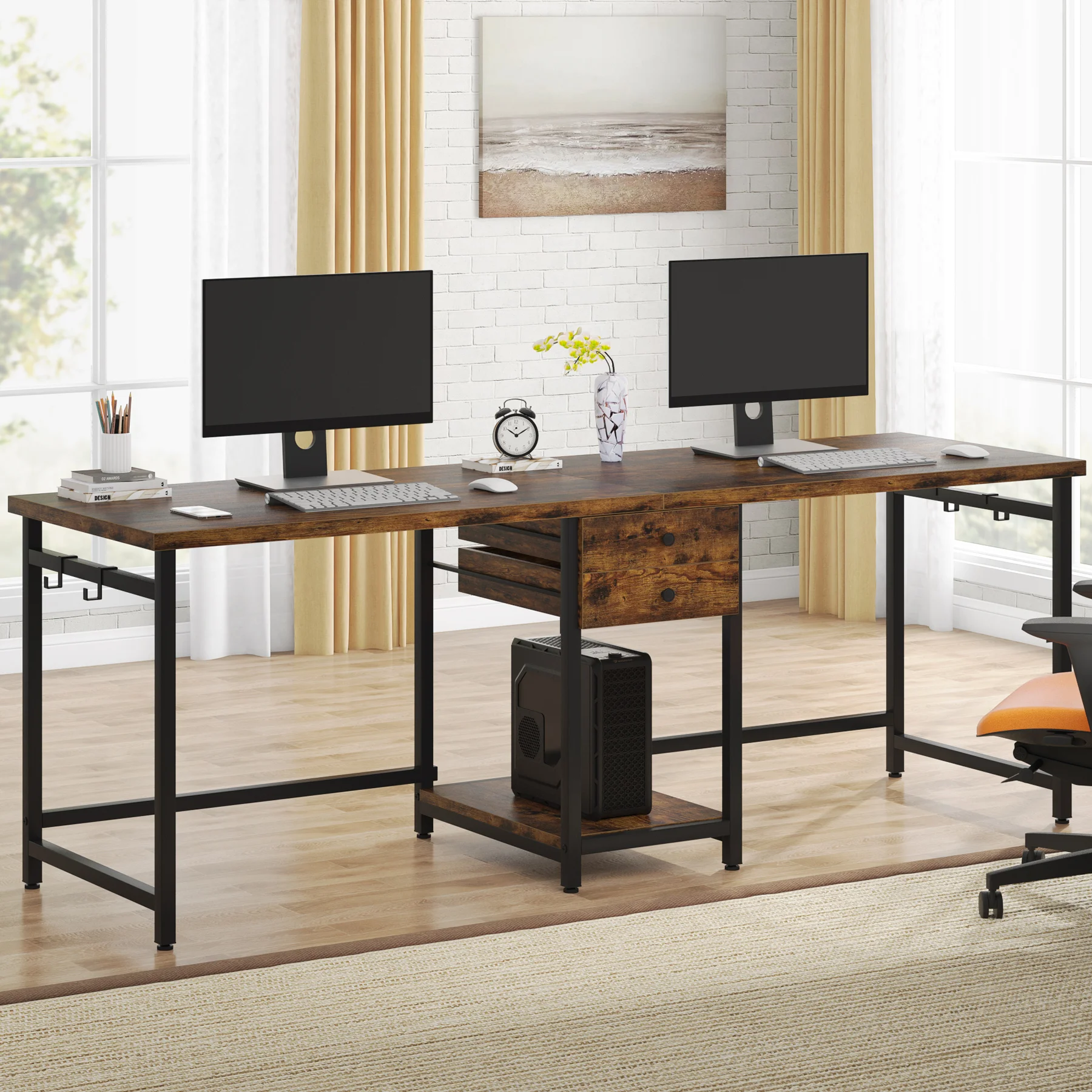 Tribesigns 78,74'' Biurko dla  – Home Office With Two Desks recenzja i cena