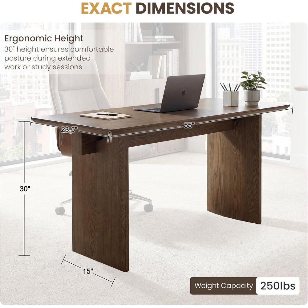 Przestronne biurko z naturalne – Home Office With Two Desks recenzja i cena