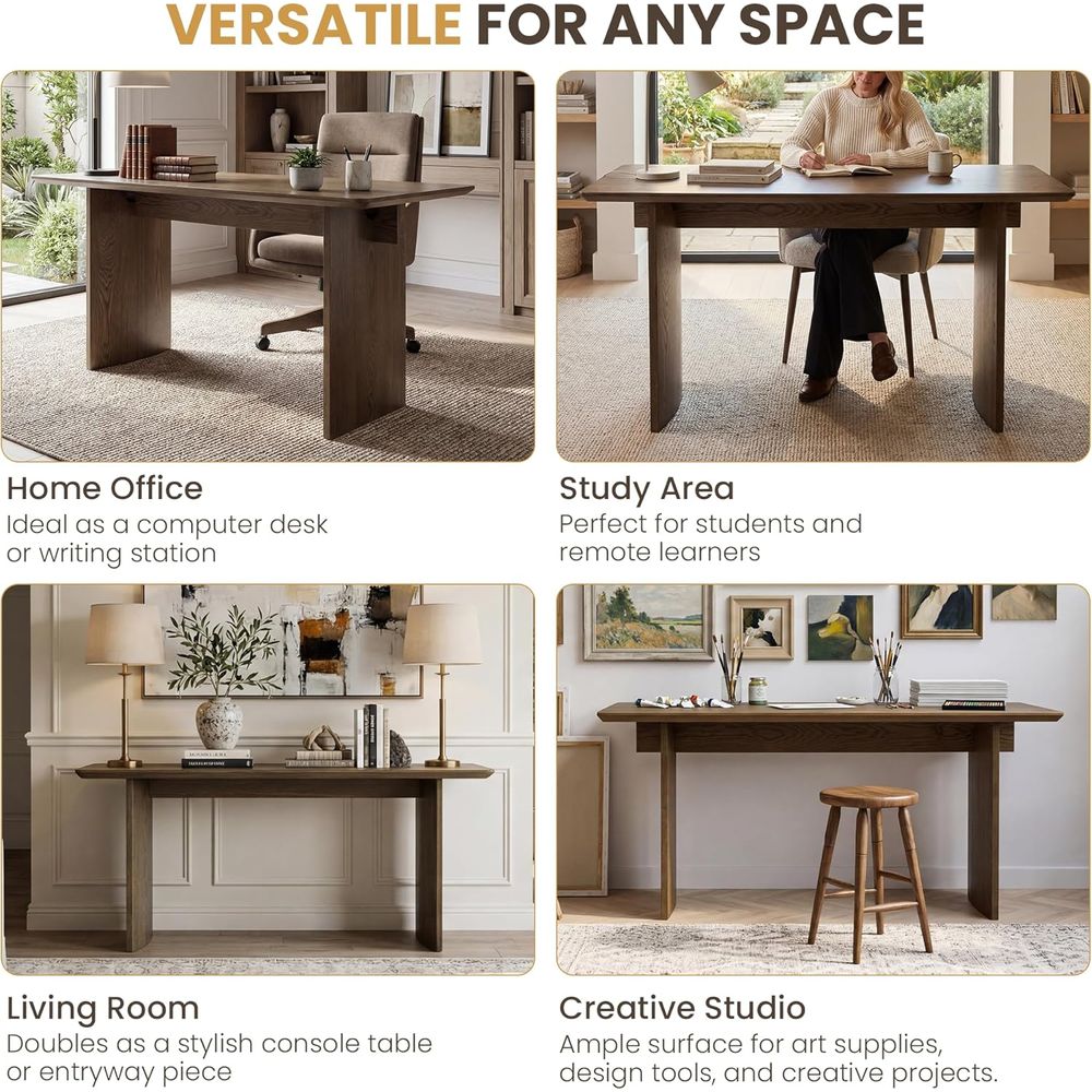 Przestronne biurko z naturalne – Home Office With Two Desks recenzja i cena