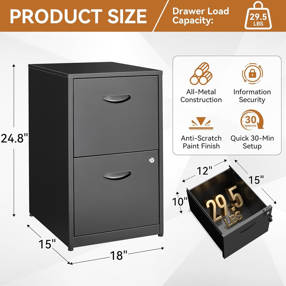Szafka dwudrzwiowa z zamkiem,  – Home Office With Two Desks recenzja i cena
