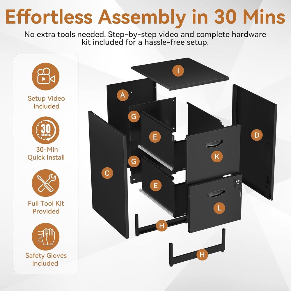 Szafka dwudrzwiowa z zamkiem,  – Home Office With Two Desks recenzja i cena