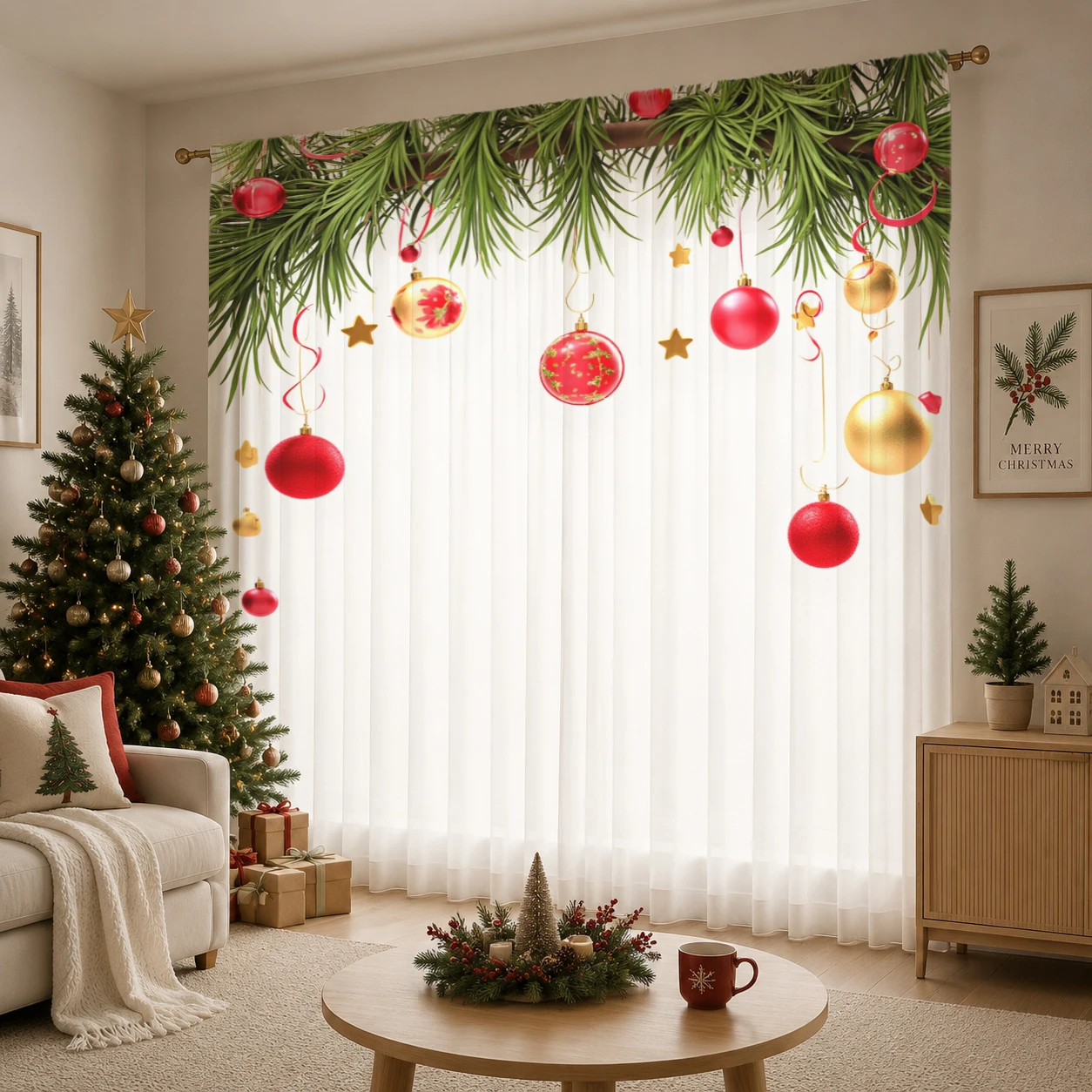 Świąteczna gradientowa zasłona – Home Office With Plants recenzja i cena