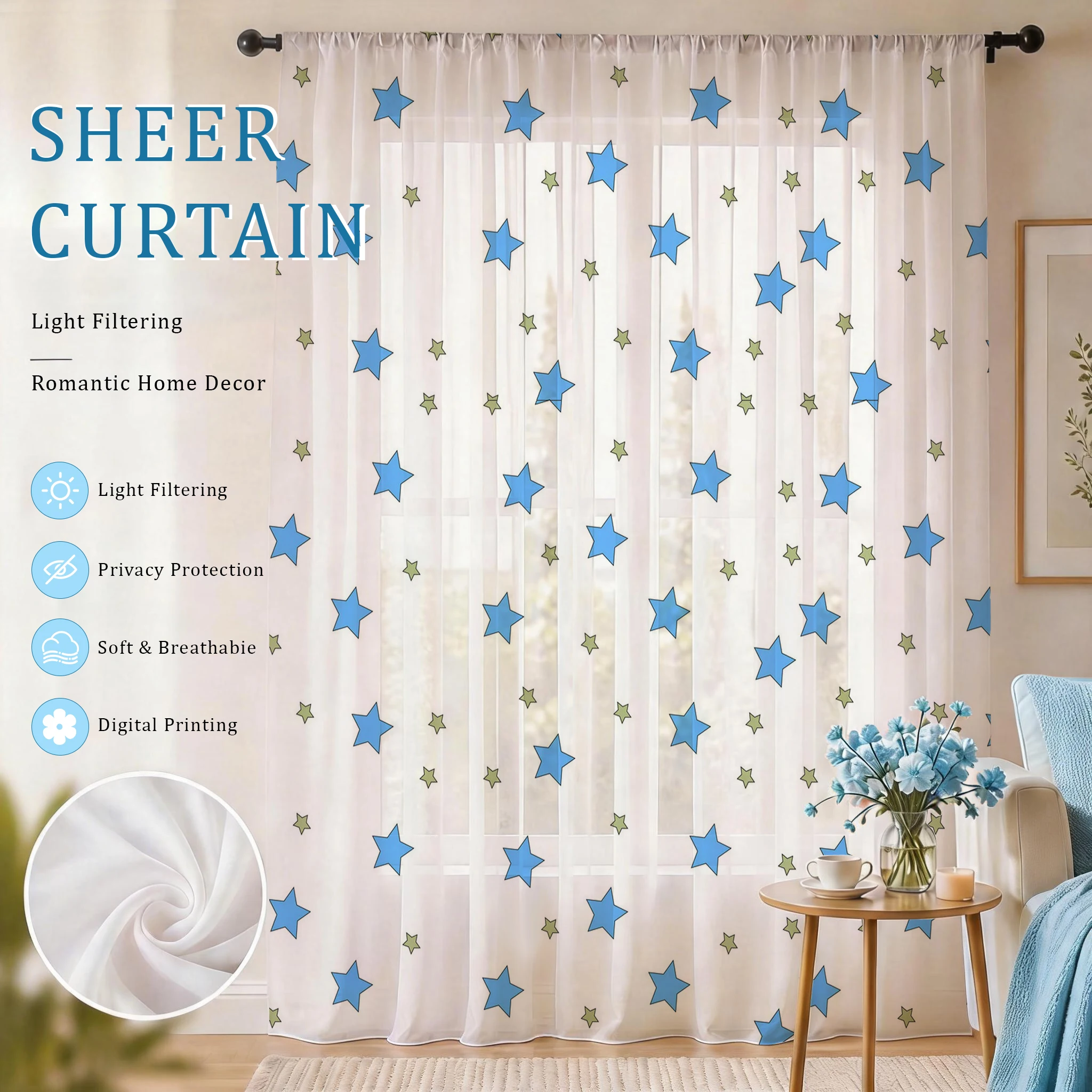 Zasłona woalowa Blue Star Mode – Home Office With Plants recenzja i cena